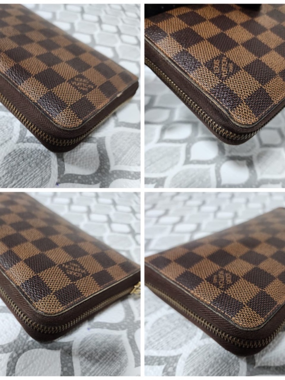Authentic LOUIS VUITTON Damier Canvas Zippy Wallet Brown - Picture 7 of 13